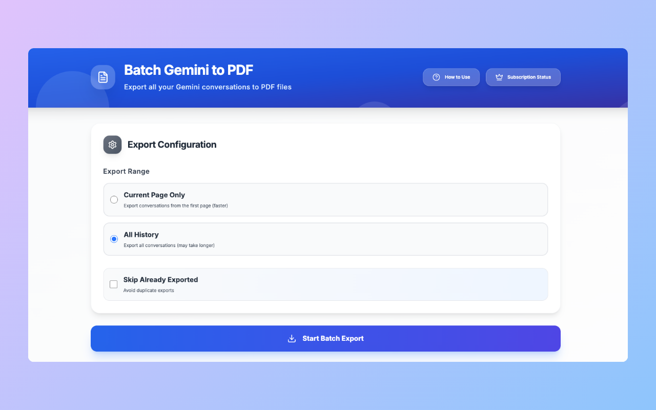 Batch Export